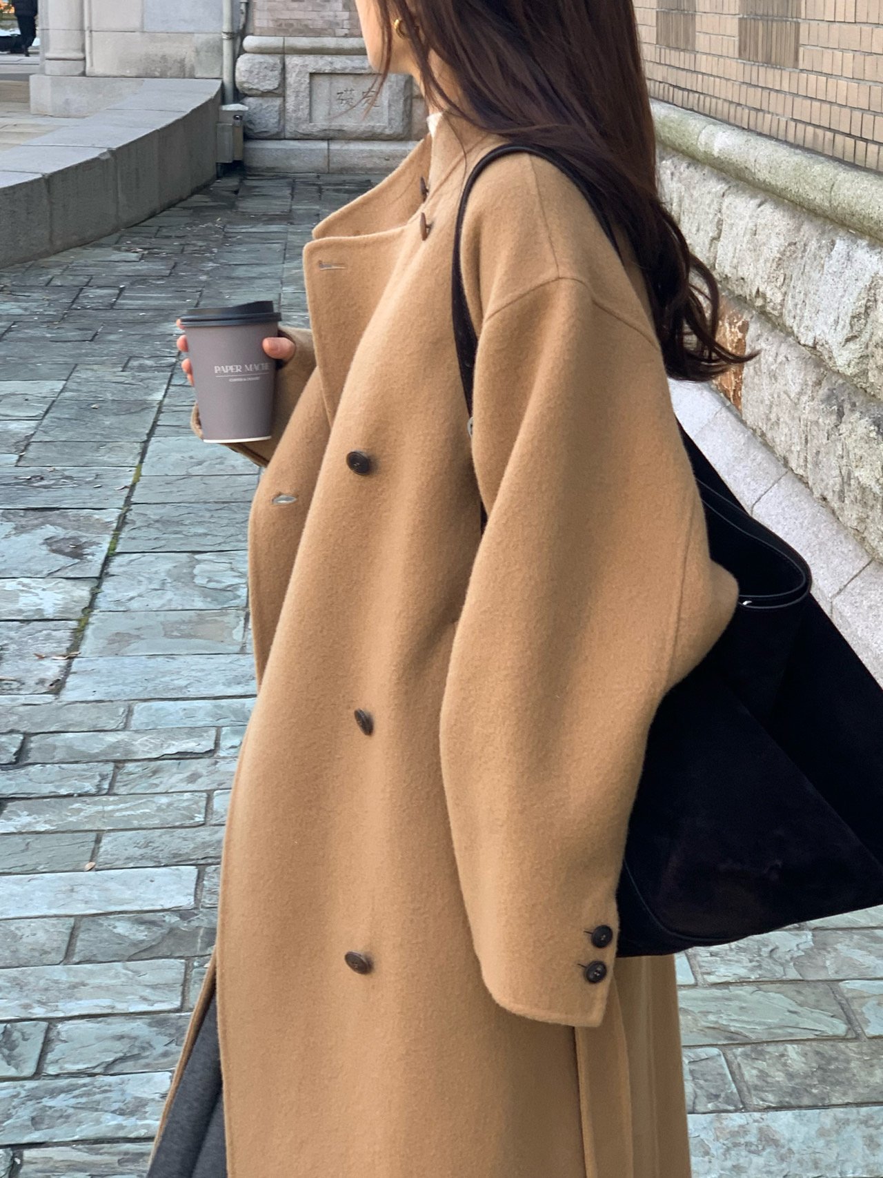 세인트 반하이넥 더블 핸드메이드 코트 상세 이미지 5