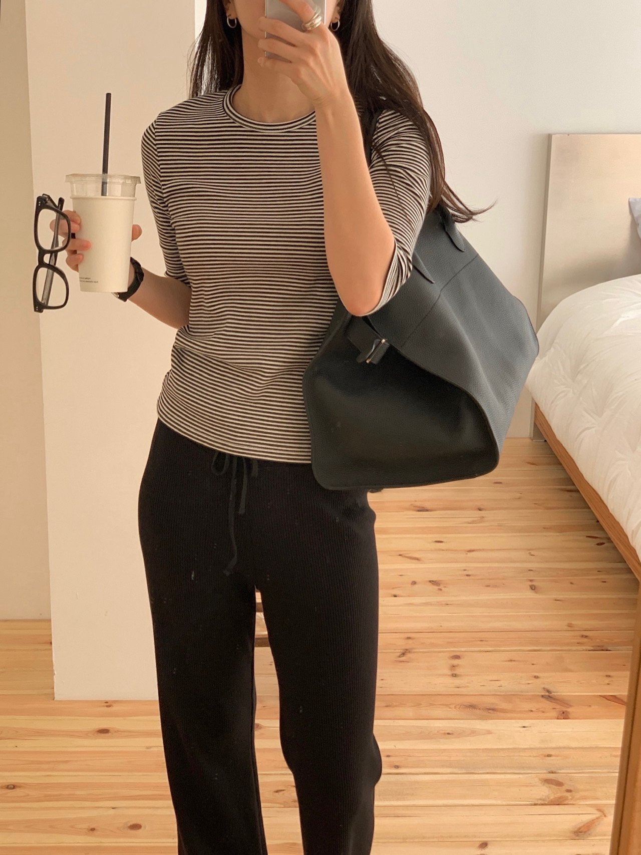 시어 스트라이프 7부 티셔츠 상세 이미지 2