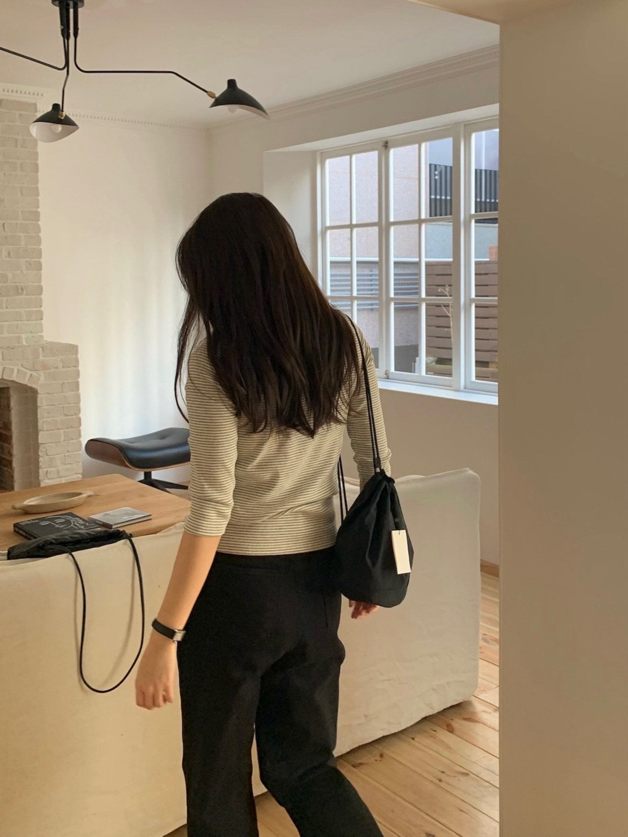 시어 스트라이프 7부 티셔츠 상세 이미지 7