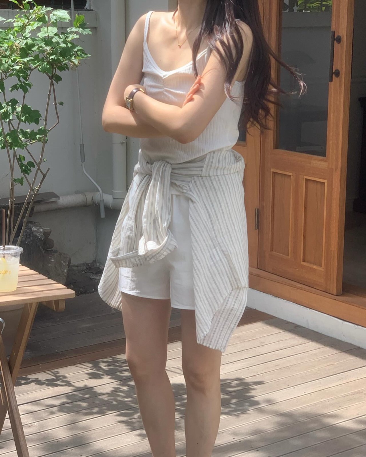 줄지 셔링 레이스 나시 상세 이미지 2