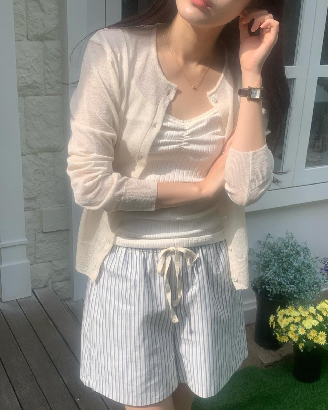 줄지 셔링 레이스 나시 상세 이미지 8