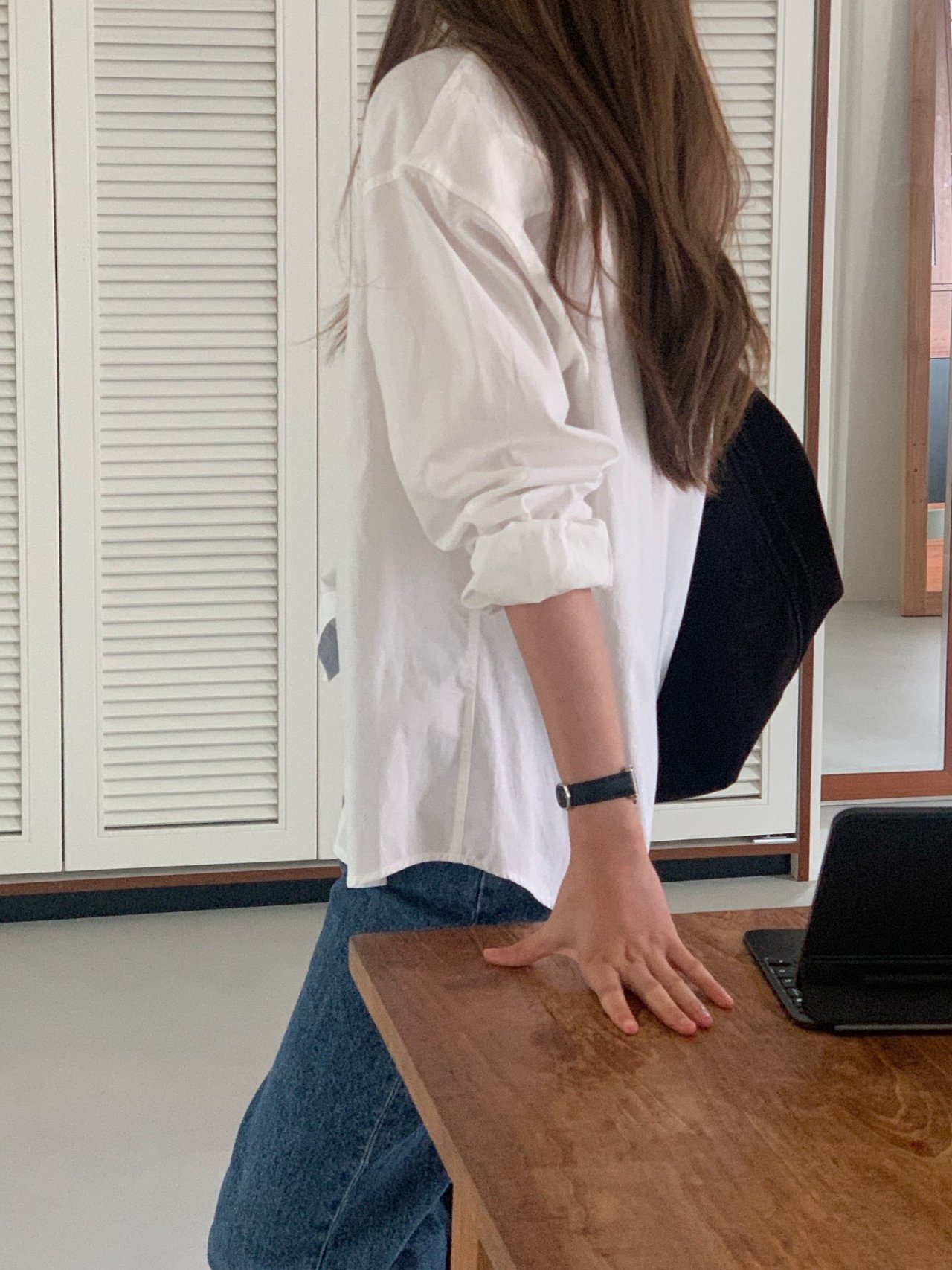 슈어 자수 실키텐셀 셔츠 상세 이미지 3