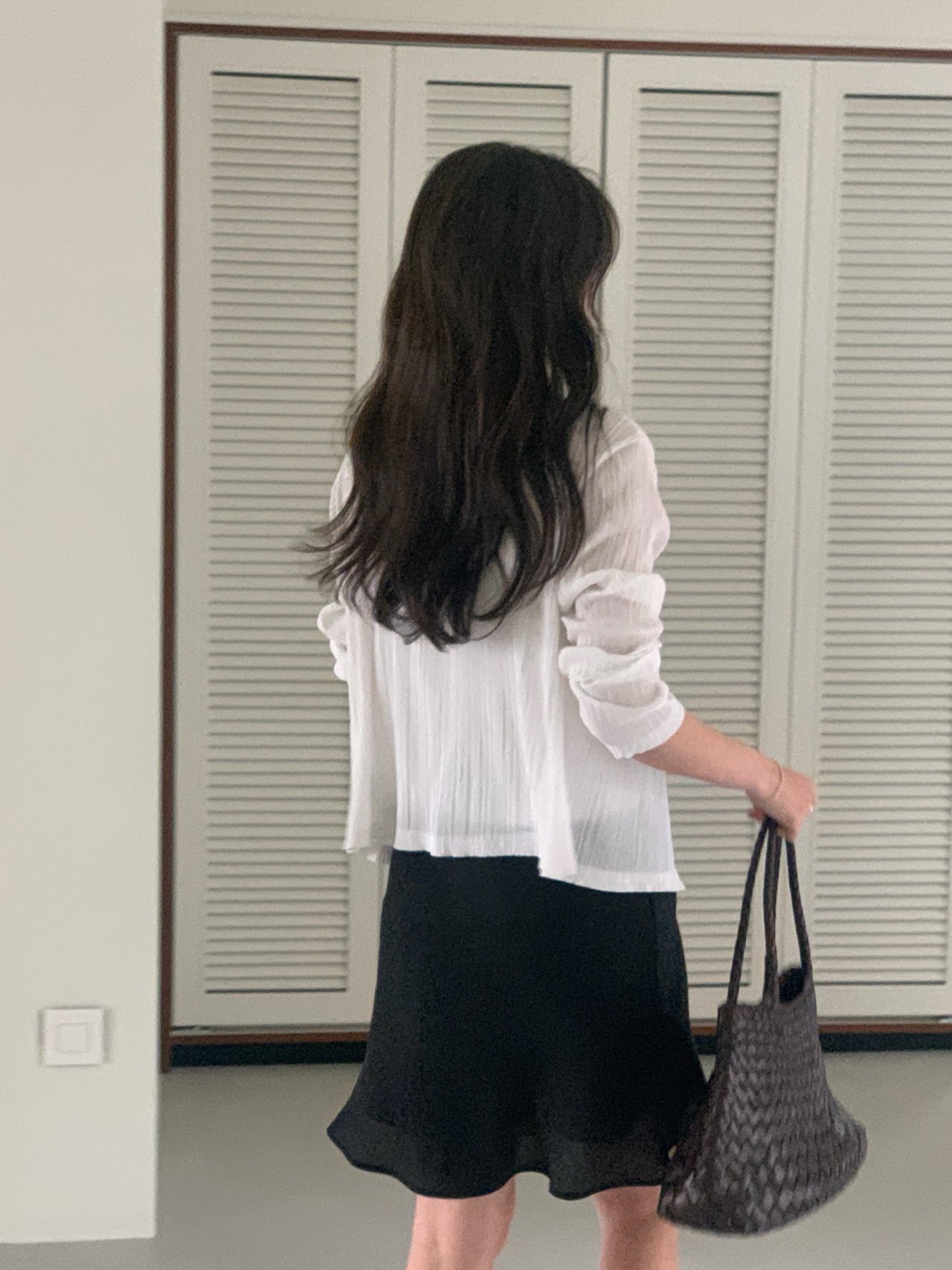 실키 텐셀 미디 플레어 스커트 상세 이미지 7
