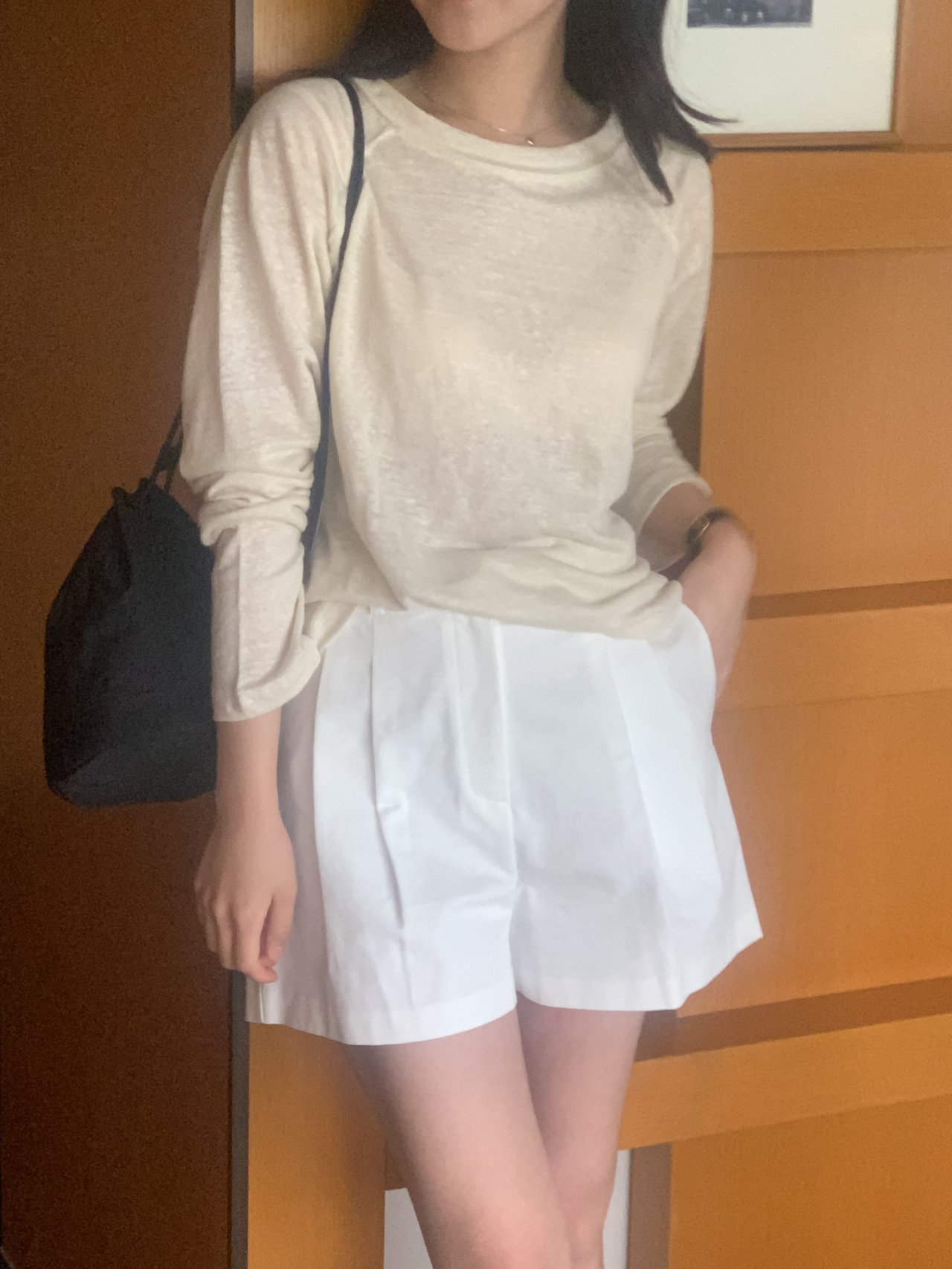 심플 린넨 라운드 긴팔 티셔츠 상세 이미지 2