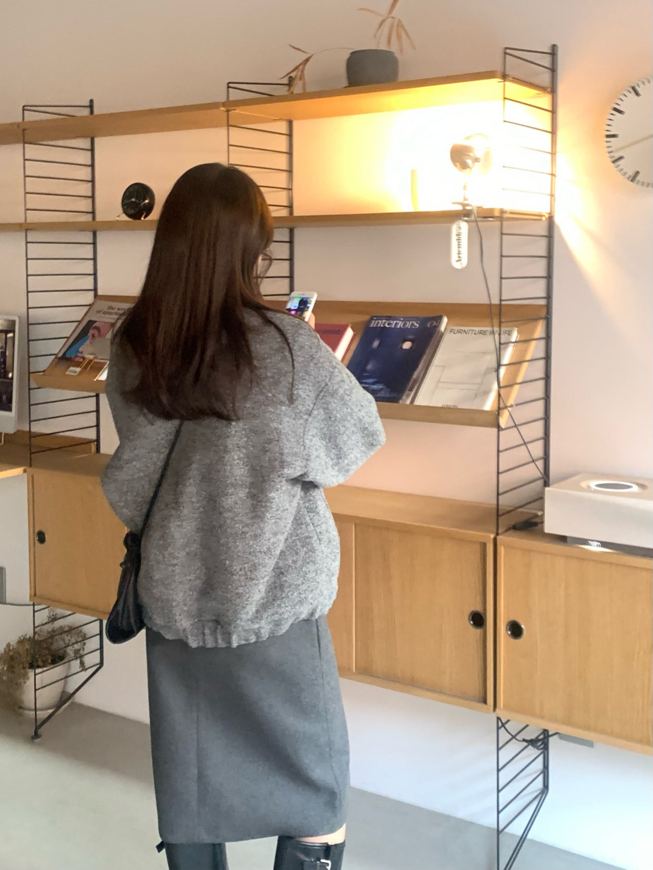 스노우 울 부클 누빔패딩 블루종 상세 이미지 8