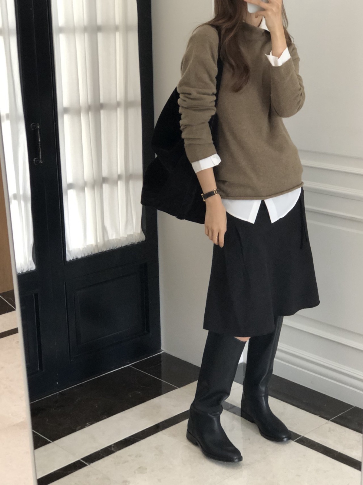 소피아 실크 플레어 스커트 상세 이미지 4