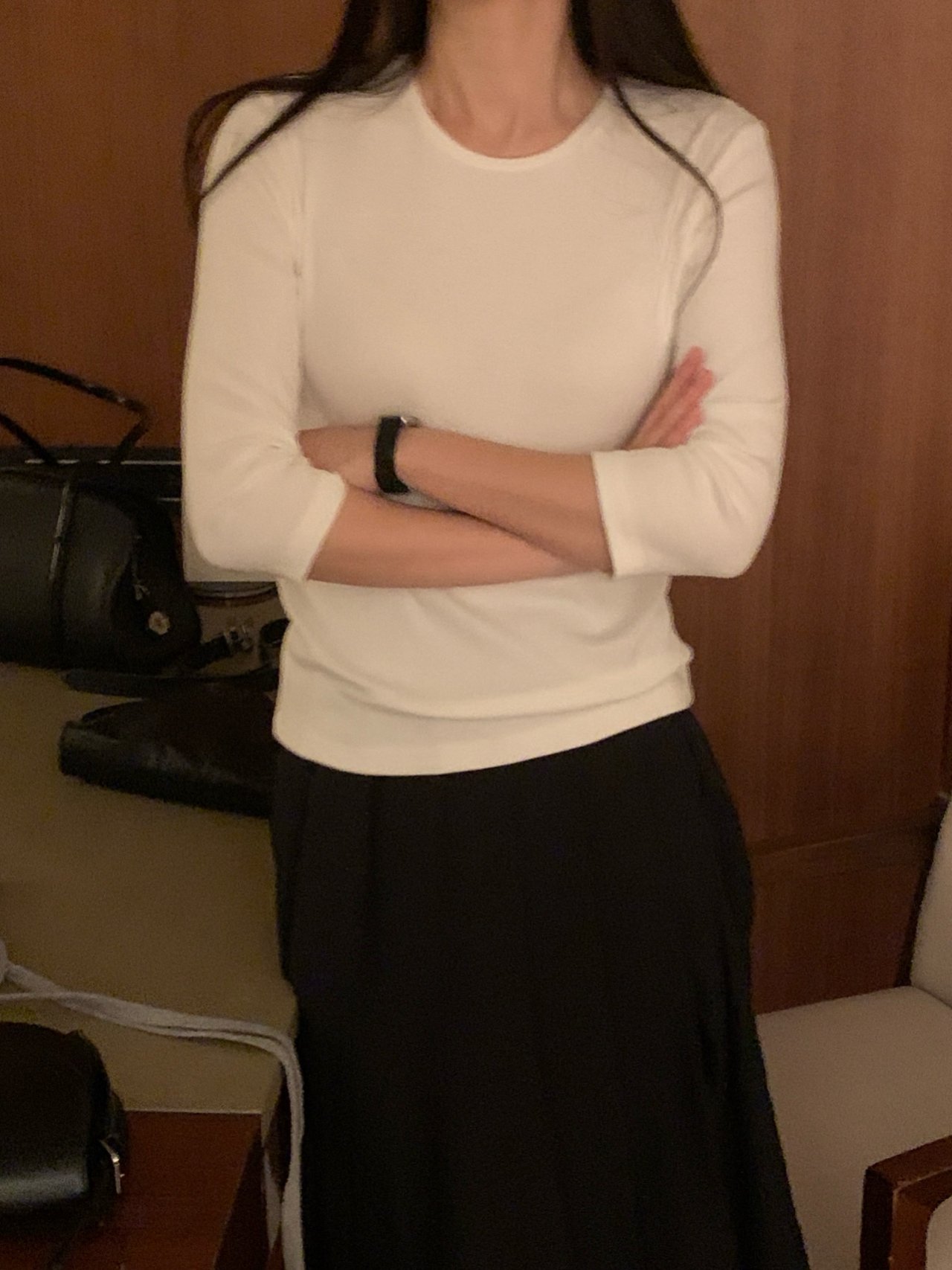 소피 모달 라운드넥 7부 티셔츠