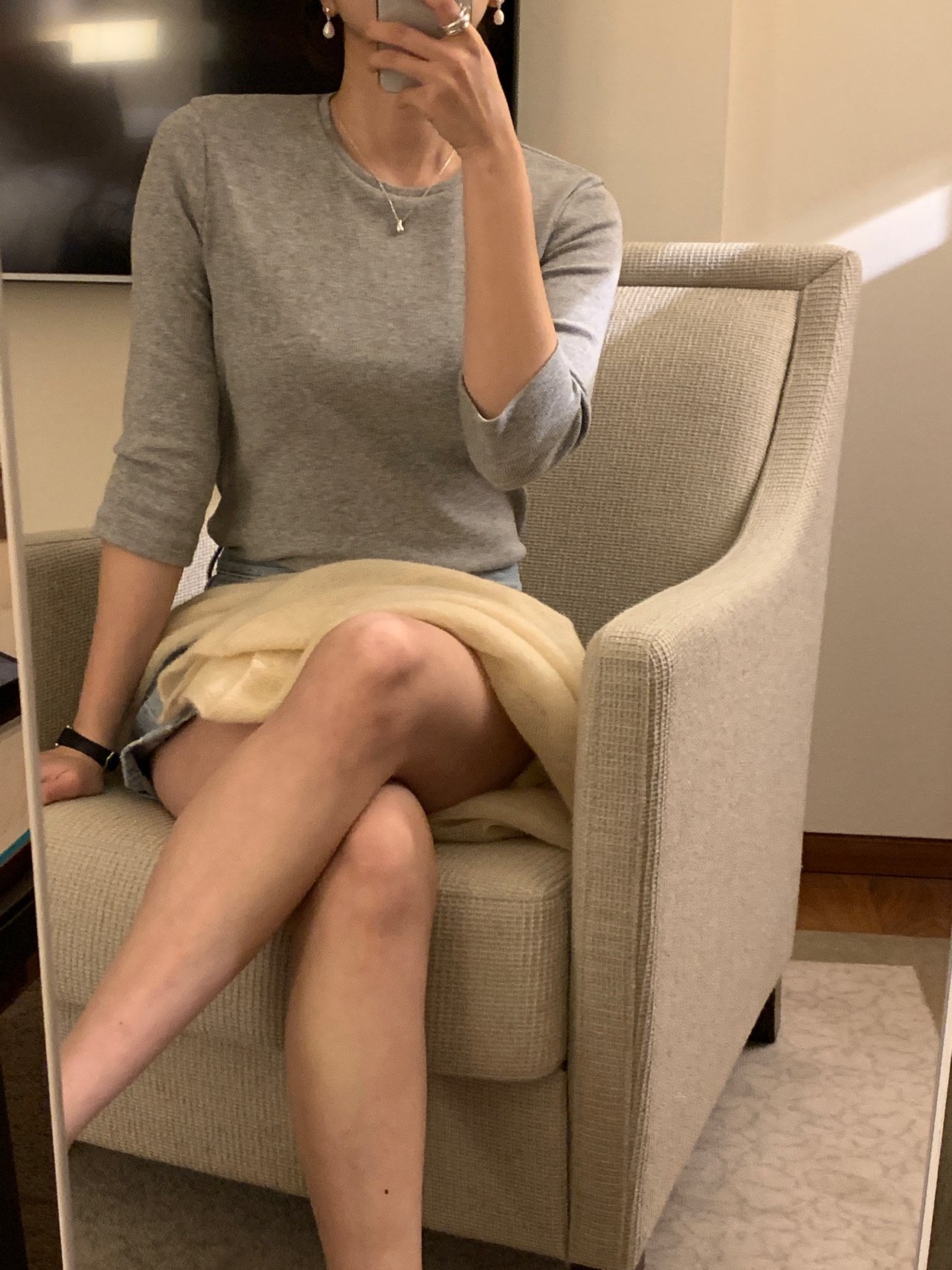 소피 모달 라운드넥 7부 티셔츠 상세 이미지 2