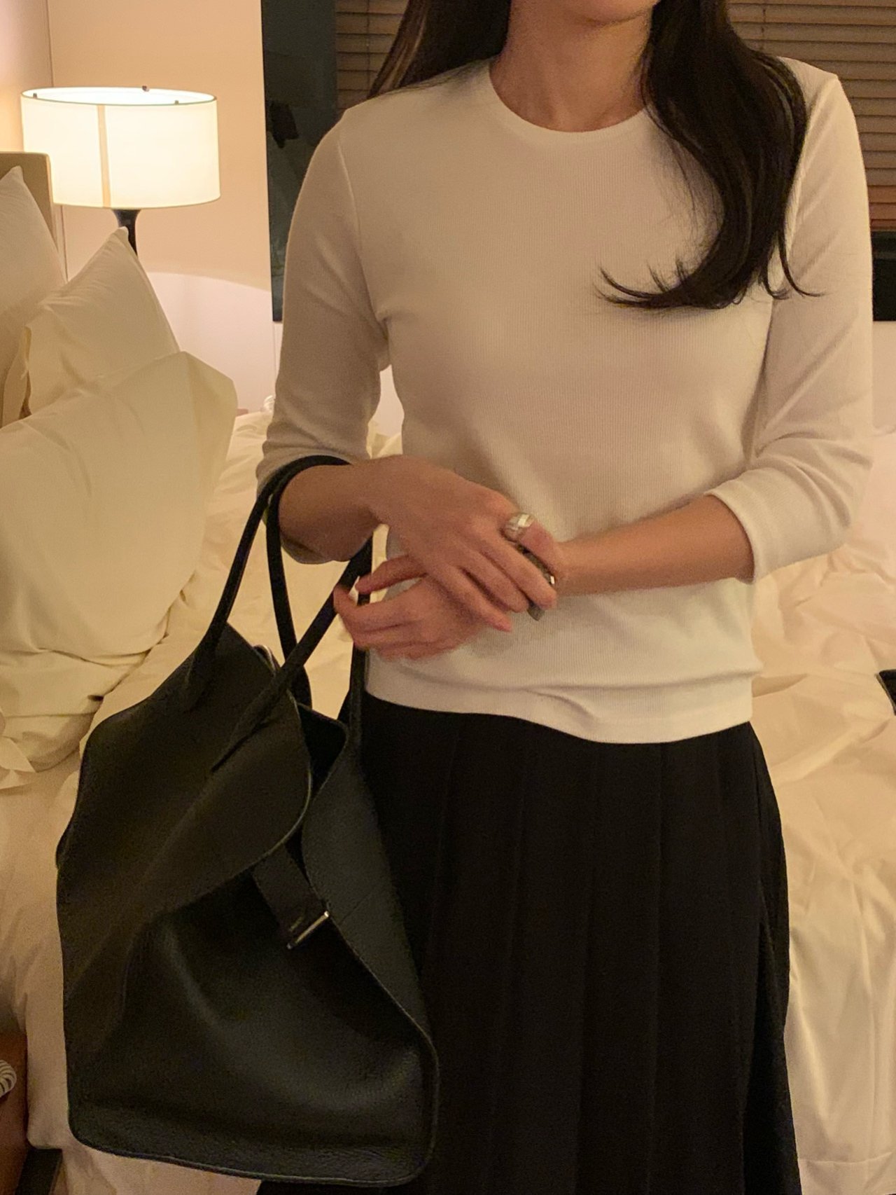 소피 모달 라운드넥 7부 티셔츠 상세 이미지 5
