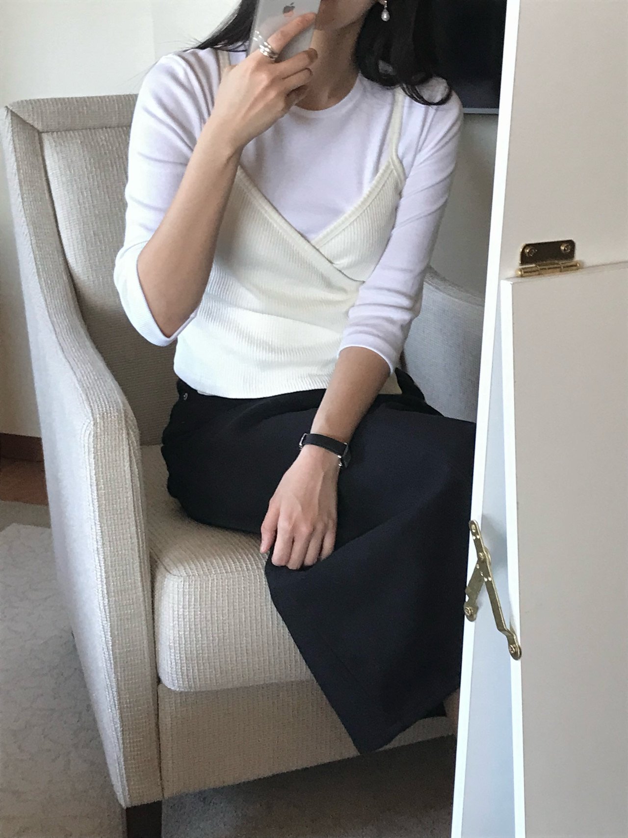 소피 모달 라운드넥 7부 티셔츠 상세 이미지 7