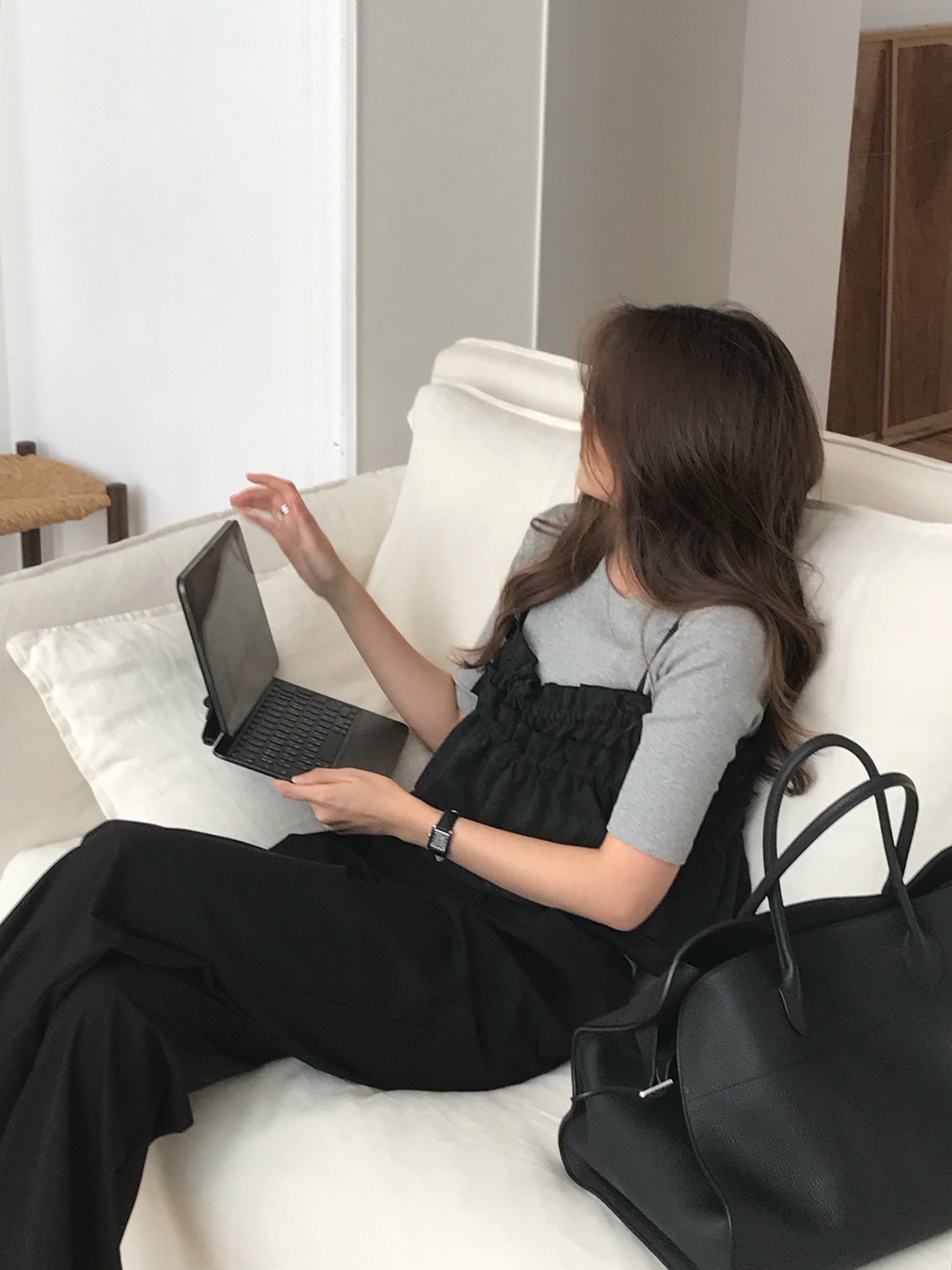 서리 피치 셔링 뷔스티에 상세 이미지 5