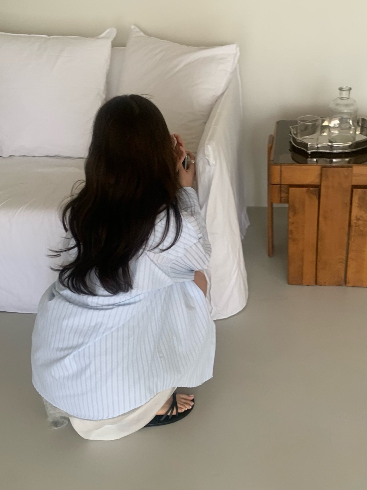 테디 시어서커 스트라이프 셔츠 상세 이미지 6