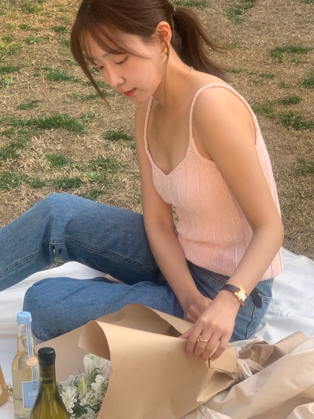 베인 골지 슬리브리스 니트 상세 이미지 7