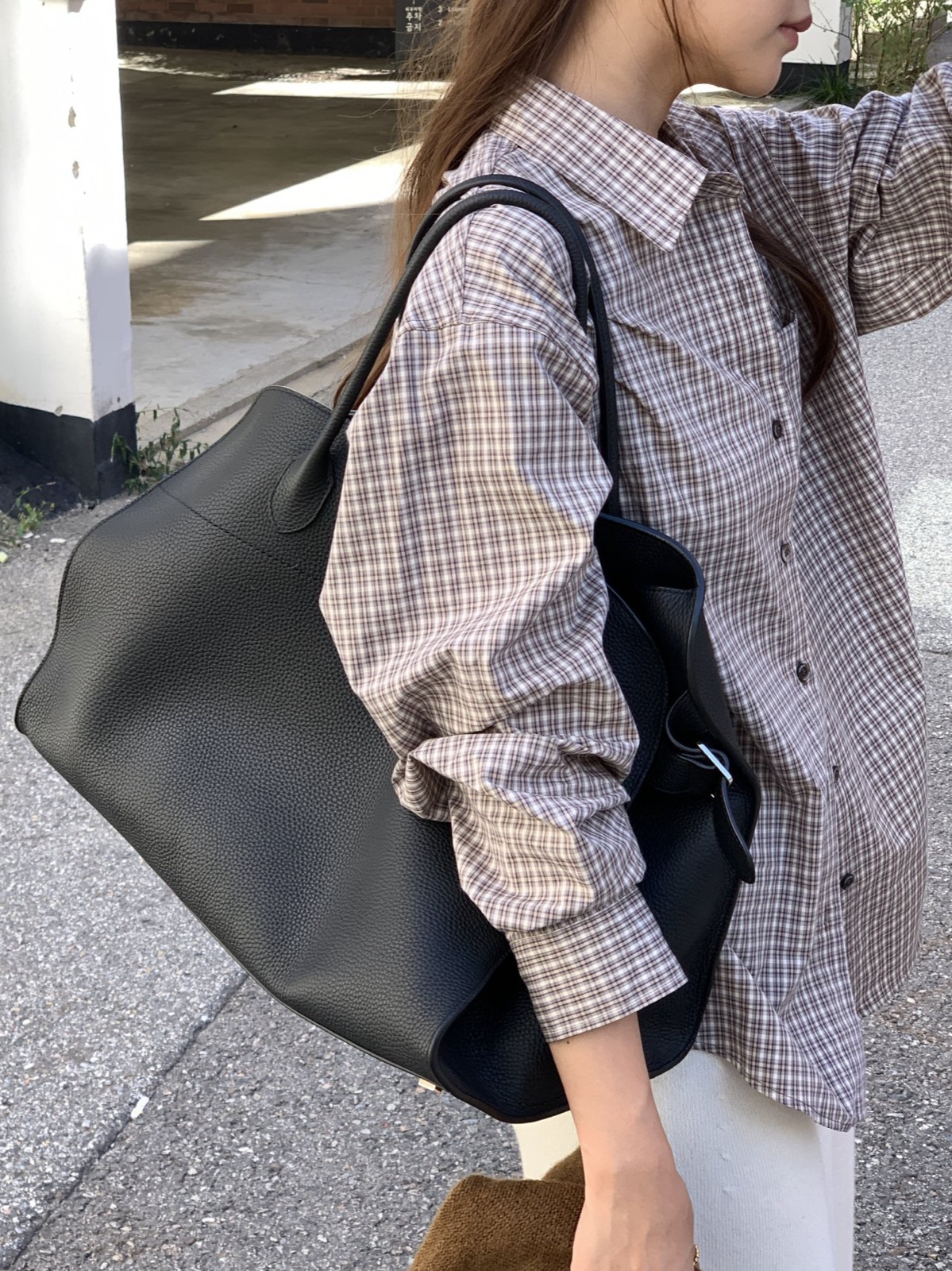 벨루어 피치 체크 셔츠 상세 이미지 5