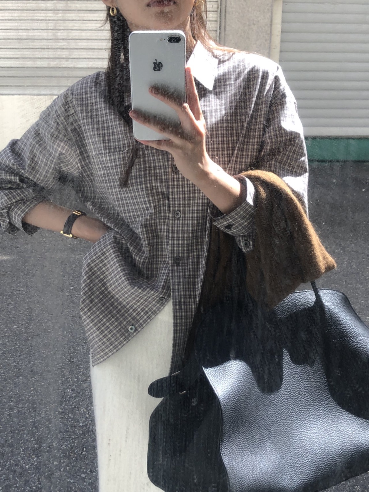 벨루어 피치 체크 셔츠 상세 이미지 8