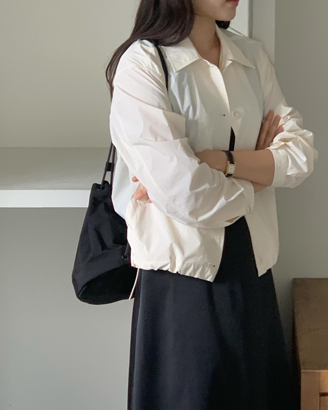 빈느 나일론 블루종 자켓 착용 컷