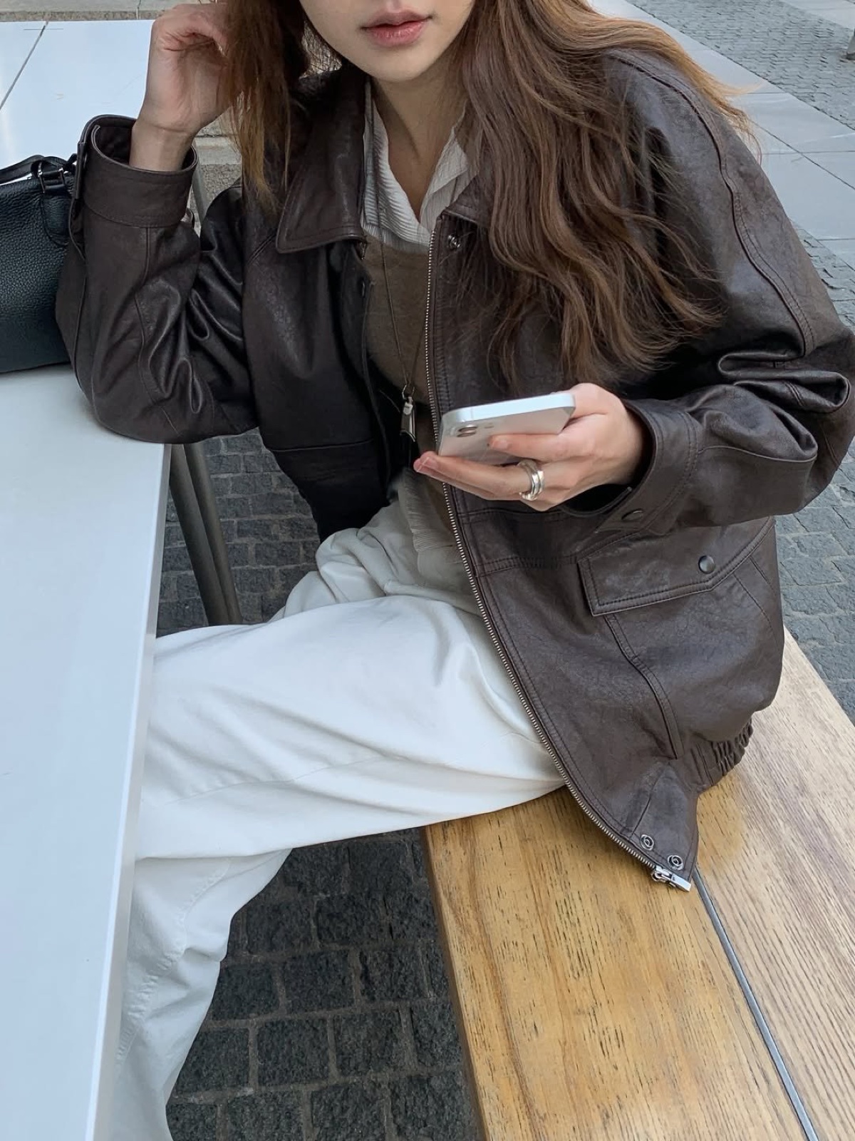 워시드 이태리 램 레더 블루종 상세 이미지 7