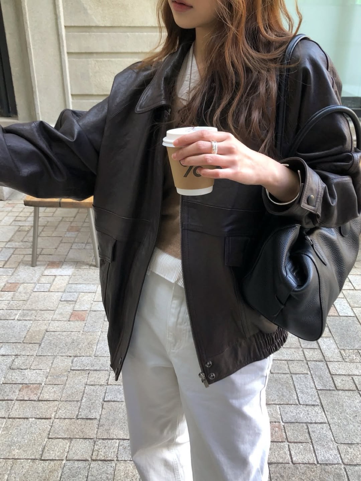 워시드 이태리 램 레더 블루종 상세 이미지 9