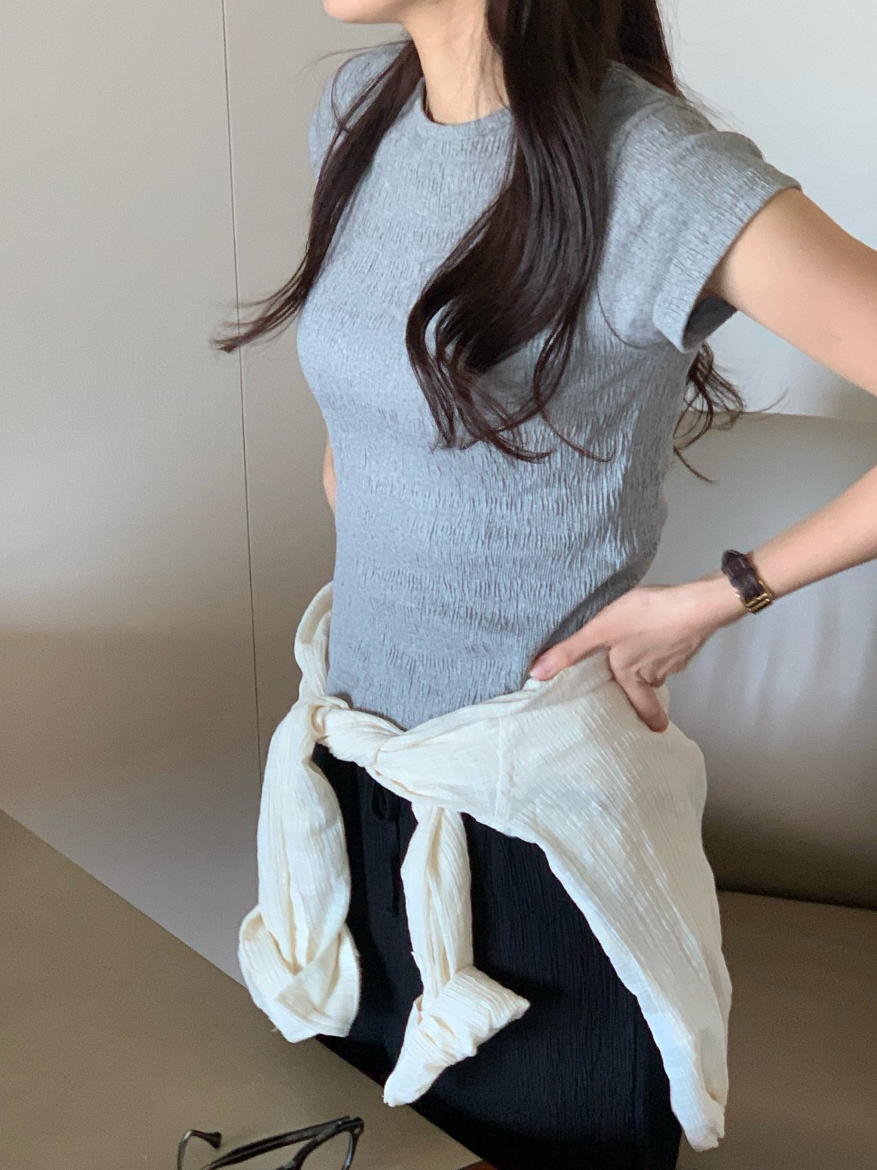 링클 하프 티셔츠 상세 이미지 5